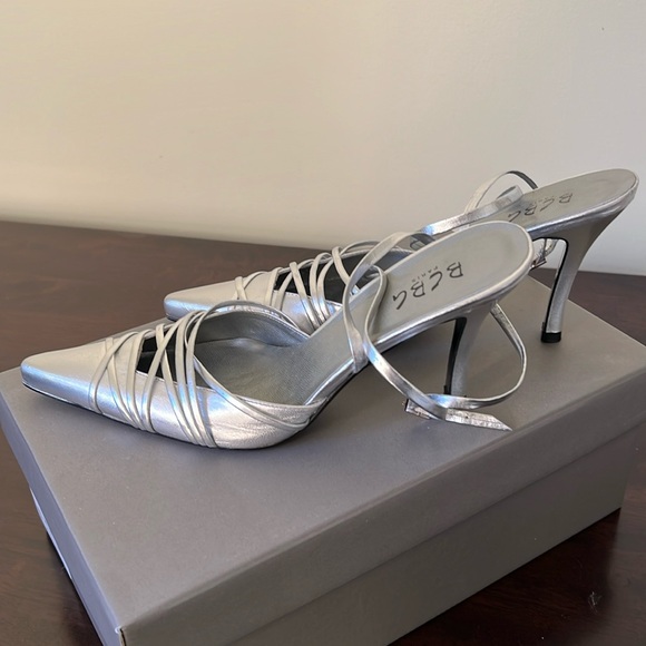 BCBGirls Silver Closed Toe Kitten Heels - Picture 2 of 4